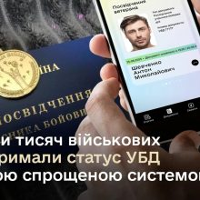 Понад 71 тис. військових вже отримали статус УБД за новою спрощеною системою