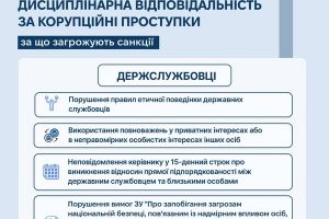 Одним із видів юридичної відповідальності за вчинення корупційних або пов’язаних з корупцією правопорушень є дисциплінарна.